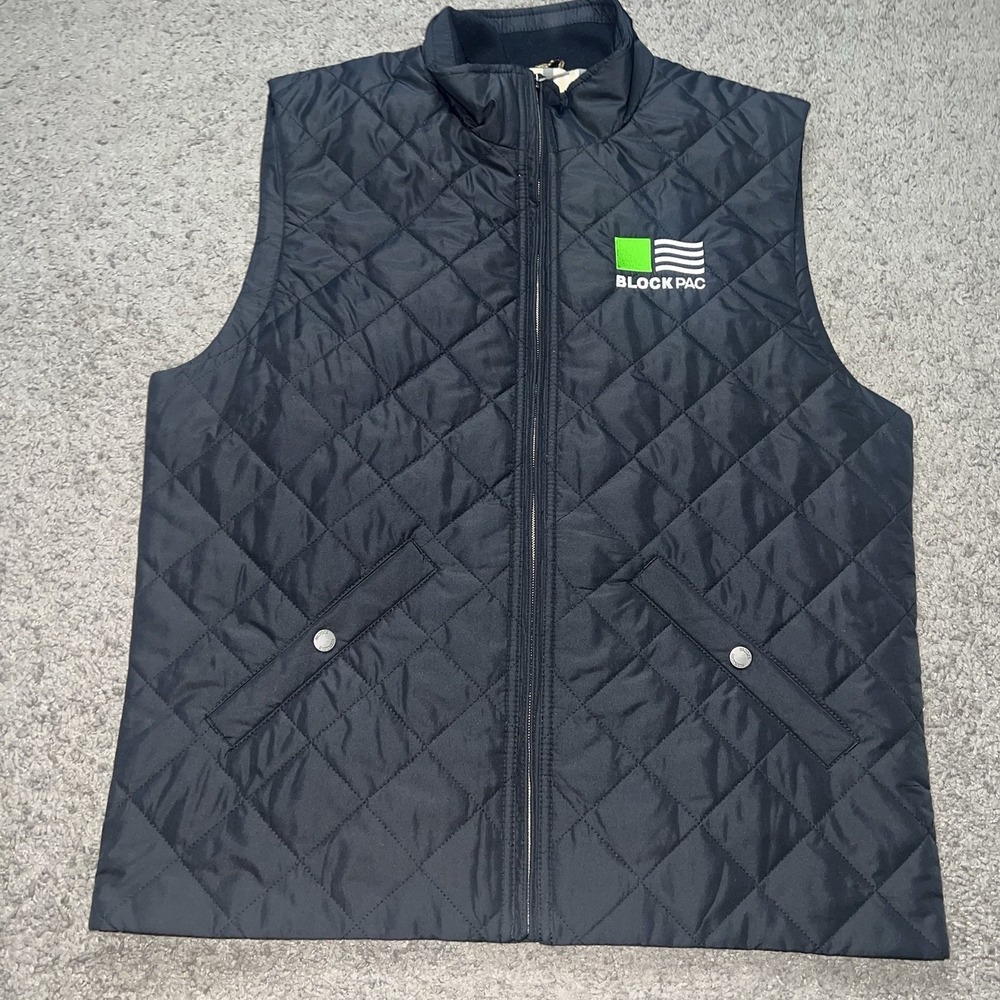 Brooks Brothers Mens Black Diamond Quilted Vest Jacket Coat Sz Medium